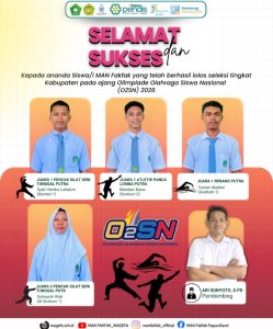 Read more about the article Tampil Perkasa, Atlet MAN Fakfak Raih Berbagai Juara di O2SN Tingkat Kabupaten Fakfak 2026