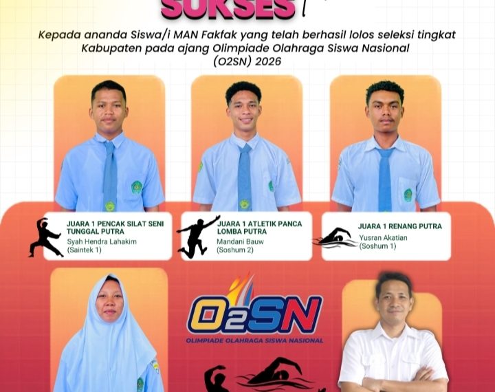 Tampil Perkasa, Atlet MAN Fakfak Raih Berbagai Juara di O2SN Tingkat Kabupaten Fakfak 2026