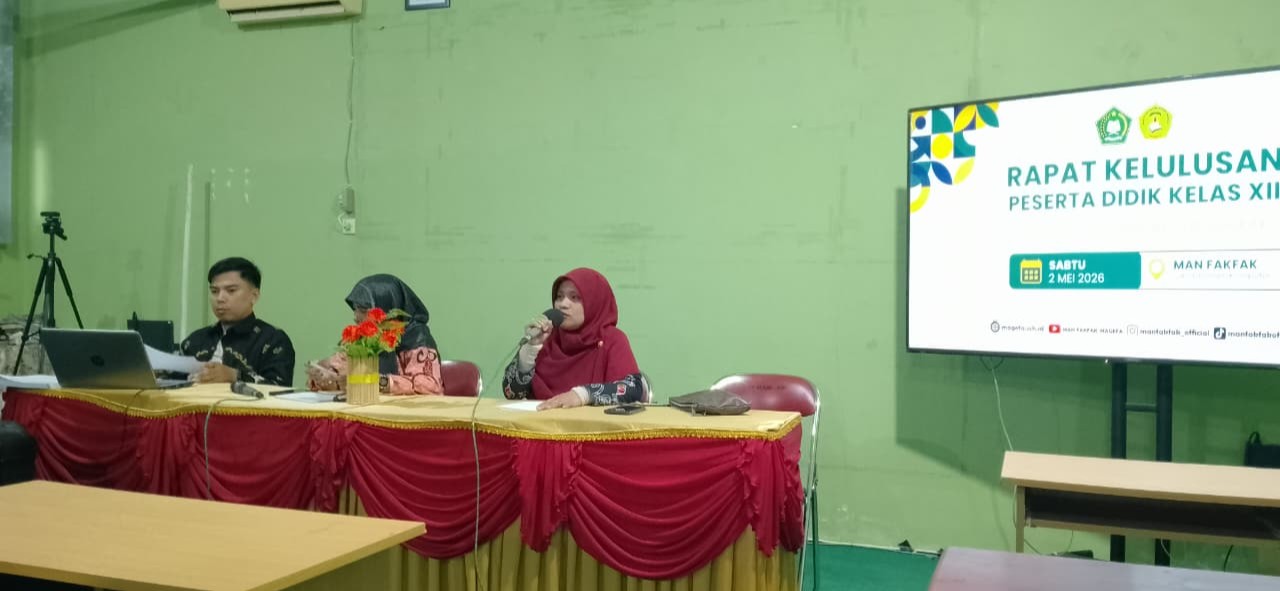 Read more about the article PENGUMUMAN KELULUSAN PESERTA DIDIK KELAS XII MAN FAKFAK TAHUN PELAJARAN 2025/2026