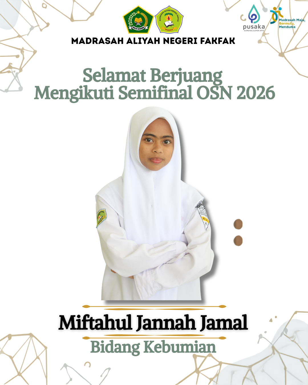 Read more about the article Didampingi Guru Pembimbing, Siswi MAN Fakfak Berjuang di Semifinal OSN Kebumian 2026