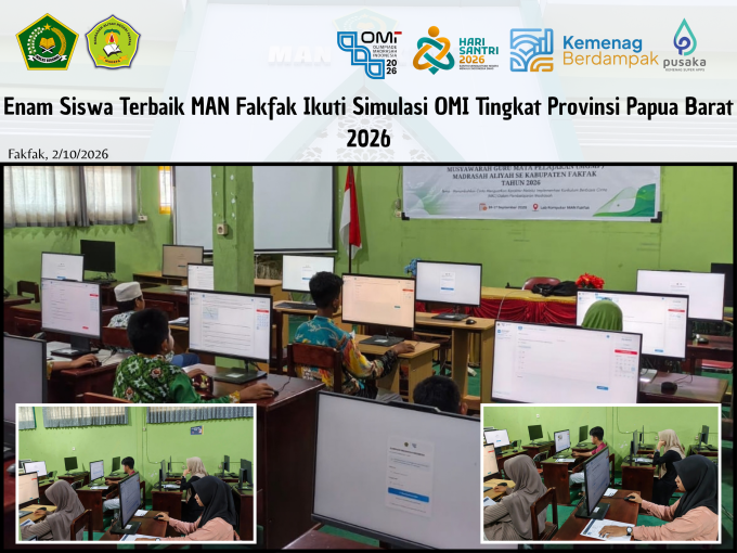 Read more about the article Enam Siswa Terbaik MAN Fakfak Ikuti Simulasi OMI Tingkat Provinsi Papua Barat 2026